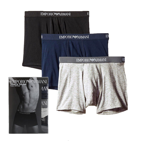 エンポリオアルマーニ EMPORIO ARMANI ボクサーパンツ 111610-CC722-94235-L メンズ アンダーウェア 3枚セット ブラック ネイビー グレー